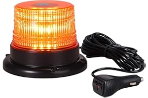 PROZOR Gyrophare Orange 40 LEDs Girophare LED Vehicule 40W 12/24V E-mark Clignotant Magnétique d'Urgence Avertissement Strobe ON/OFF, 7 Modes Flash IP67 Lumière Balise Ambre avec 5M Allume-Cigare