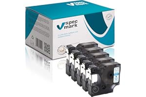 specmark Compatible para DYMO D1 45011 cinta de escritura 12 mm x 7 m, juego de 5 unidades, azul sobre transparente, compatible con LM Label-Manager LP Label-Point LW Label-Writer DUO