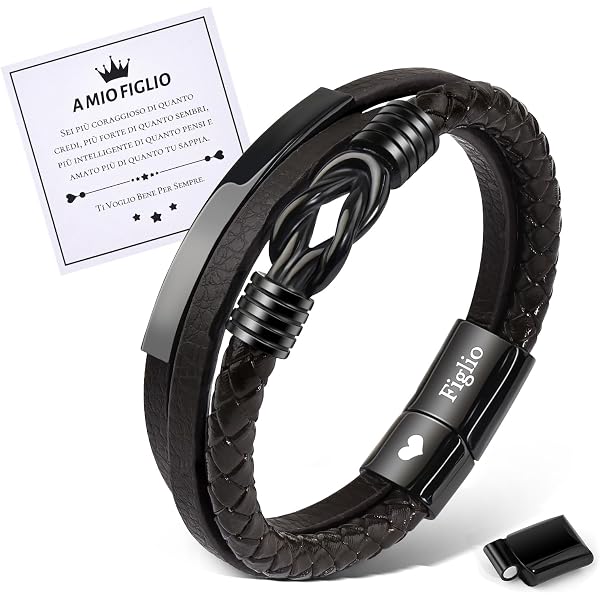 Cheerslife Braccialetti Uomo 2 Strati Bracciale Cuoio Uomo Pelle