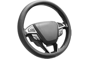 SEG Direct Couvre Volant Noir Housse de Volant de Voiture Microfibre Cuir Diamètre 37-39 cm