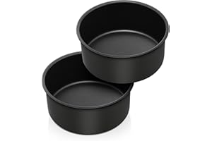 Homikit Zestaw okrągłych foremek do pieczenia, ze stali nierdzewnej, 2 sztuki, 16 cm, z powłoką zapobiegającą przywieraniu, zdrowe i nietoksyczne, łatwe do czyszczenia