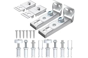 Marstey 2 Pcs Professional Bi-Fold Door Hardware Repair Kit, Folding Door Replacement Parts, Bifold Door Kit, Includes Top Bottom Pivots, Bracket, and Guide Wheel for 7/8inch to 1 Inch Track
