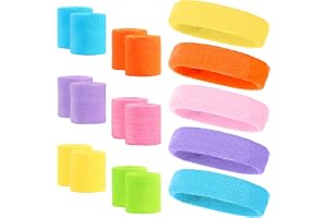 18 stycken svettband set 80, svettband neonpannband och armband