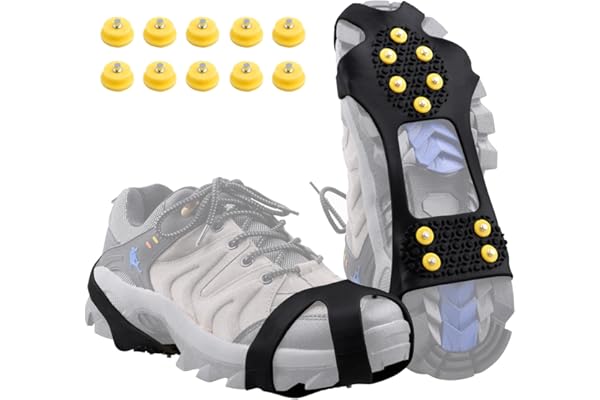 Azarxis Crampons Antidérapants sur Chaussures Crampons à Neige Pointes Glace pour Marche Randonnée Hiver