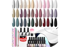 VANREESA Unghie Semipermanenti Kit Completo 18 Colori Kit Unghie Semipermanenti con Lampada U V Kit Manicure Semipermanente con Base Top Opaco Top Coat