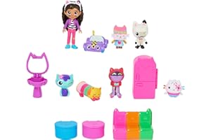 GABBY'S DOLLHOUSE Gabby et la Maison Magique - Gabby Dollhouse - Pack Surprise Maison Magique Gabby - 8 Figurines Gabby Chat Et Accessoires - Dessin Animé Jouet Gabby Et La Maison Magique - Jouet Enfant 3 Ans Et +