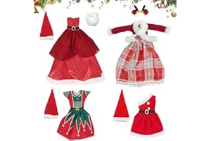 SHOWHEEL Weihnachten Puppenkleidung,4 Stück Weihnachten Kleidung für 30 cm Puppen Zubehör,enthält Lange Kleider,Hüte,Schuhe,Weihnachts Puppe Kostüm,Baby Puppenkleidung,Puppenzubehör,Geschenke für Mädchen