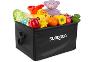 SURDOCA Car Boot Organiser, Waterproof Car Accessories for Men Women, Upgraded 38L Large Space Storage Box, Boot Tidy Organiser for Traveling, Camping, Fishing