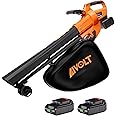 AIVOLT 40V Cordless Leaf Blower and Vacuum, Electric Leaf Collector with 40L Mulching Bag, 257km/h, 17m³/min, 15:1 Shredding Ratio (2 Pcs Batteries & Charger Included)