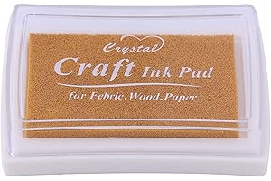 YPSelected Craft Ink Pad Inkpad for Paper Wood Fabric 15 Colors Available for Rubber Stamps (Gold)