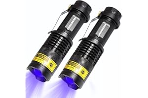 DARKBEAM Torcia UV 365nm LED, Lampada di Wood Portatile, Luce Nera Ultravioletta Blacklight Mini, Animali Urina Cane/Gatto Smacchiatore Rivelatore, Resina indurita (2 Pezzi)