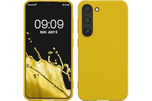 kwmobile Funda para Samsung Galaxy S23 Carcasa - Ultrafina de TPU y Silicona con Bordes elevados anticaídas - Amarillo chillón