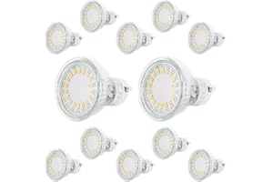 SWEET LED Słodkie Led 12x Lampa LED 230V 5W Żarówka LED do sufitu, okrągła, szklana z ceramicznym podstawkiem, odpowiednia dla oprawek GU10-3000K ciepła biel