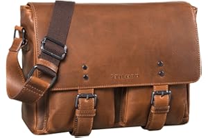 STILORD 'Hunter' Serviette Cuir Hommes et Femmes Vintage Sac à Bandoulière Pour Enseignant étudiant élégant Dossiers Ordinateur