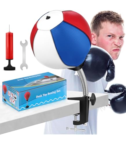 Bureau Boksbal Thuis Kantoor MuscleForge Boxsack Mit Saugnapf, Schreibtisch-Stanzkugel Zum Stressabbau, Boxbirne Für Aktivität Zu Hause Und Im Büro, Desktop Punching Ball With Sucker Bomb Buster