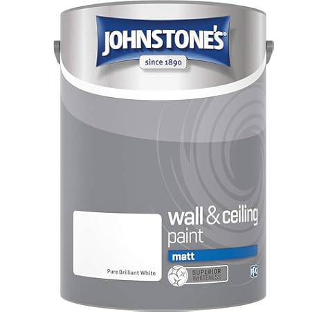 Johnstone S 306570 Wall And Ceiling Vinyl Silk Brilliant White 5 Litre Amazon Co Uk Diy Tools