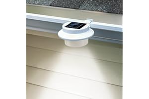 Flexzion Solar LED Lights (2 Pack) - Sun Powered Patio Night Utility Security Lamp f/Indoor Outdoor House Yard Gutter Fence Wall Roof Garden Garage Shed Stairs Safety Lighting, Cool White Bulb