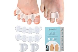LEOLAMVAED (4 Piezas en Dos Tipos) Separador Dedos Pie Silicona, Separadores de Dedos de los Pies para Pies Hombres y Mujeres, Alivio Rápido del Dolor de Dedo en Martillo y Juanetes, Hecho de Gel de Grado Médico
