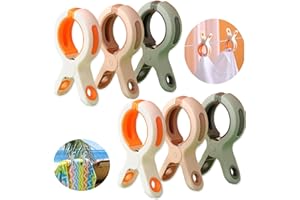 NUDFSY Towel Clips for Sun Loungers, 6pcs Beach Towel Clips Strong Grip Clothes Pegs Non-Slip Towel Pegs for Sun Lounger Laundry Pool Chairs Washing Line Sunbeds with Drawstring Organizer