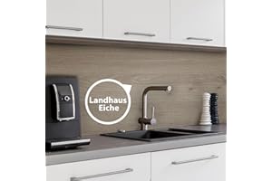 WALLando Pannello posteriore della cucina di alta qualità, dimensioni personalizzate – Rivestimento da parete in PVC facile da montare per la cucina, paraschizzi resistente al calore in pannelli di