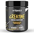 Ambrosial Creatine Monohydrate Powder 450gm - Enhance Muscle Power, Strength & Endurance - Non-GMO & Gluten-Free - Vegan Creatine for Intense Training, Fitness, Bodybuilding, Gym - 90 Servings