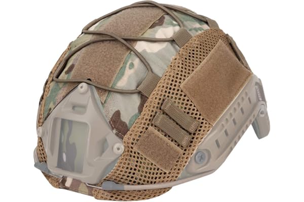Huenco Couvre Casque de Filet Tactique pour Casque de PJ Rapide Ops-Core (Le Casque n'est Pas Inclus)