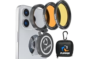FL!PPER Flipper FlipKick Universal Aquarium Smartphone Kamera Objektiv Filter Kit & Kick-Stand - Farbige Fischtank Filter Linsen - Smartphone Kamera Zubehör für Korallenriffe Aquarium Tank Fotografie