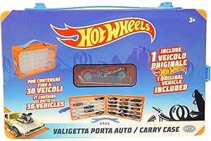 ODS - Hot Wheels, Carry Case Valigetta Porta Veicoli Apribile, Inclusa 1 Auto Originale, Contiene fino a 30 Macchinine, Età Consigliata +3 Anni