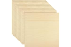 AHAQU 15PCS Plywood Sheets, 300 x 300 x 3mm Basswood Sheets, Unfinished Wood Boards for DIY Crafts, Painting, Modelling, Fretwork Engraved, Home Decor
