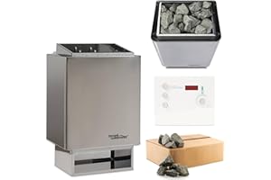 ‎TIME4WELLNESS Sauna-Set Saunaofen EOS 34.A mit Saunasteuerung und Saunasteine time4wellness (6 kW, Saunasteuerung K2 mit Zeitvorwahl & Digital Display)