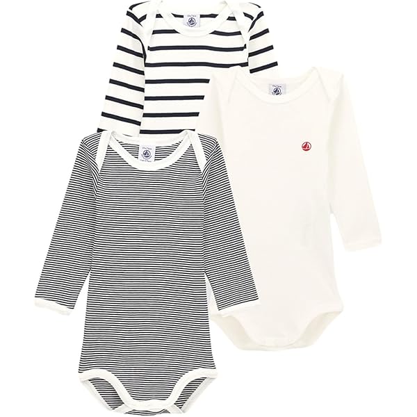 Lot De 5 Bodies Manches Longues Coeurs Bébé En Coton Variante 1 | Petit