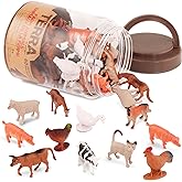 Terra by Battat &ndash; 60pcs Farm Animals Toy Tube &ndash; Mini Plastic Barnyard Animal Figurines for Kids &ndash; Includes Cow, Pig, Goat, Sh
