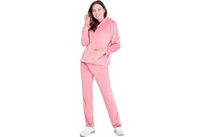 CityComfort Damski dres zapinany na zamek welurowy dres dresowy - bluza z kapturem, joggery 2-częściowy zestaw