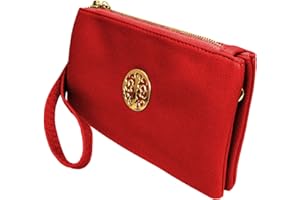 FASHION CHOICE Small Clutch Bags with Wristlet and Long Adjustable Strap - Packaged With FREE Elegant Tiana Marie Dust bag