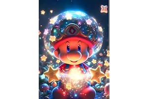 CEOVR Peinture Diamant Adulte Super Mario 5D Diamond Painting Complet Étoiles,Strass Point de Croix Painting Diamant,Fantaisie Diamant Kit Enfants,Diamond Painting Adulte 30x40 cm