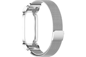 Cikiki Ersättning för Fitbit Air Band i metall, klockarmband i metall med magnetisk ögla, armband i rostfritt stål, justerbar