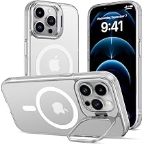 Handyhülle Für IPhone 12 Pro Max Mit MagSafe – Magnetisch, Stoßfest, Mit Verstecktem Ständer, Matt Durchscheinend