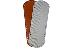 TRICOT CAFE' Tricot Café - Fond de Sac au Crochet en Cuir et Faux Cuir conçu pour créer Un Sac au Crochet Fait Main 36X12cm Python Gris Brun 2pcs