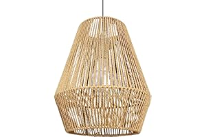 kowaku Lámpara Colgante Boho Pantalla de luz de Techo Pantalla Tejida Hecha a Mano de Mimbre de Mimbre Pantalla para Dormitorio Casa de té