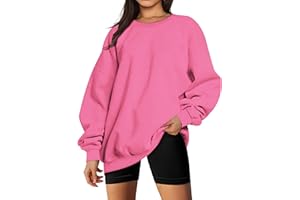 Timuspo Pullover Damen Oversize Langarm Fleece Rundhalsausschnitt Sweatshirt Herbst Winter Frauen Mädchen Klamotten Locker Oberteile