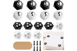 DBUWQIPS 16 Stück Möbelrollen Rollen für Möbel Möbel Rollen Möbelrollen Schwerlast Kugelrollen Kugelrollen für Möbel 360 Grad Kugelrollen mit Schrauben Geeignet für Kleinmöbel Kleinmöbelrollen