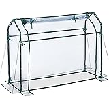 Relaxdays Serra per Orto, Telo in PVC, Porta Srotolabile, HxLxP: 92x124x42 cm, Sistema Chiuso, Giardinaggio, Trasparente, 50%