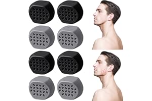 Lanjue 8 Pcs Machoire Musculation, 2 Styles Hommes Femmes Muscler la Machoire Jawliner Exercice Machoire, Unisexe Entraîneur de Mâchoire pour Double Menton Beauté du Visage