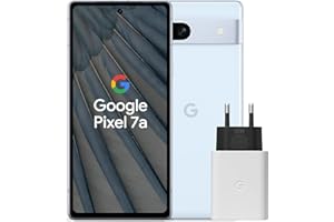Google Pixel 7a et chargeur – Smartphone Android 5G débloqué avec objectif grand angle et 24 heures d'autonomie – Océan
