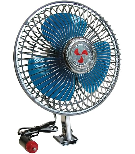 Ventilateur Lampa 12V - 20cm - Grille Chrome - Noir - Pour Voiture Ou Bureau