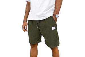 TARAINYA Velluto a Coste Pantaloncini Uomo Cotone Coulisse Estivi Causal Pantaloni Corti Uomo con Tasche