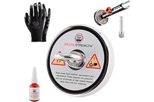 Brute Strength - Juego de pesca imán - 400KG - 90mm - Guantes - imanes neodimio - imanes potentes - imanes grandes