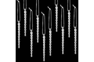 BOAO 30 Carámbanos de Plástico Adornos Navideños de Carámbano Trenzado de 5,12 Pulgadas Colgante de Boda Fiesta Árbol de Navidad