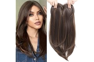 NEXYSHE Hair Toppers for Thinning Hair 18inch Hair Pieces for Women 6.5X6.5 Inch Hair Topper Adding Extra Hair Volume, Natural Straight Hairpiece Super Soft Feel Like Real hair