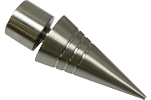 Gardinia End Caps for Curtain Rods, 2 x Finial Point, Chicago Series, Metal, Stainless Steel Finish, 20 mm Diameter